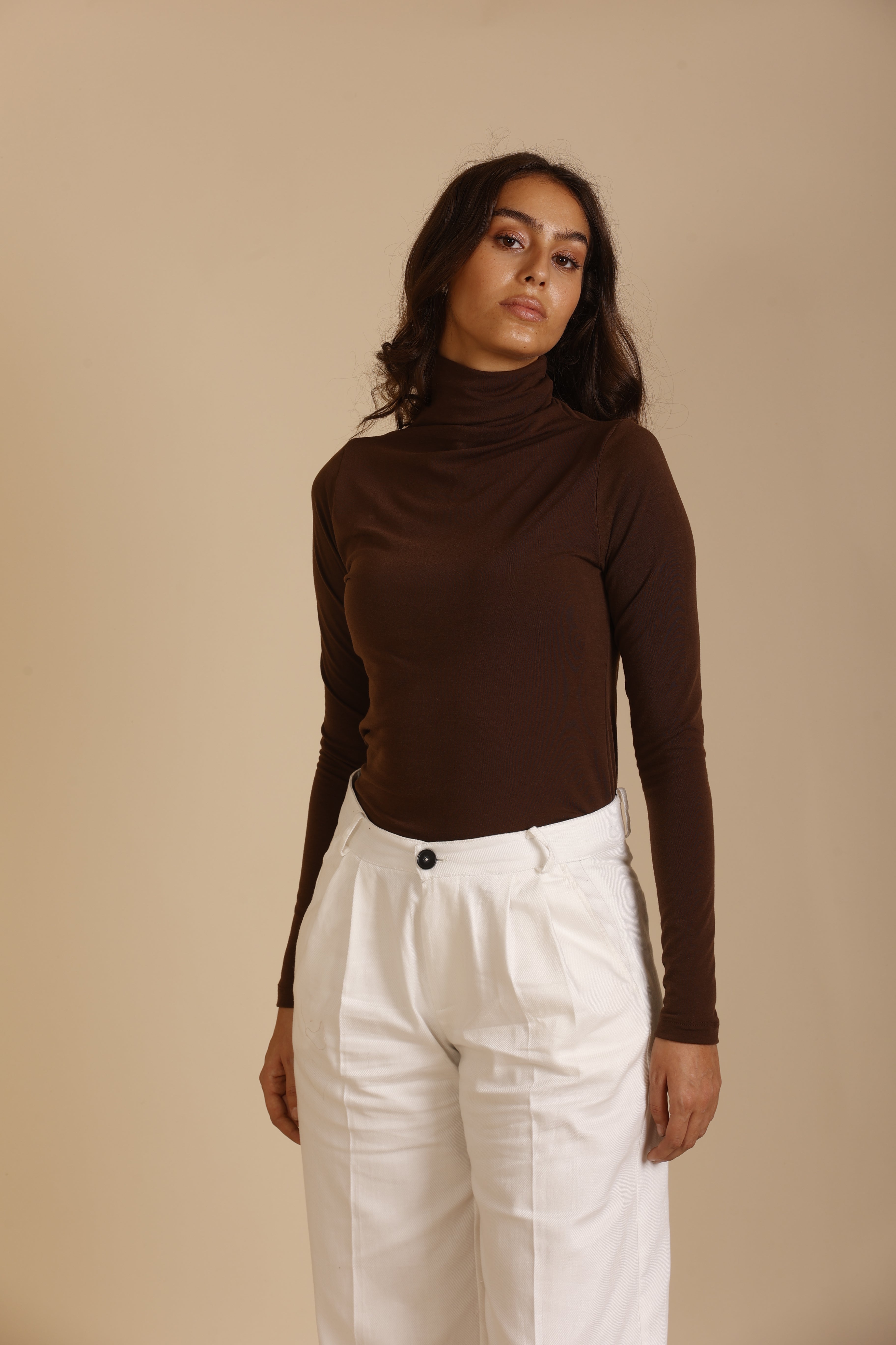 COTTON HIGH-NECK TOP