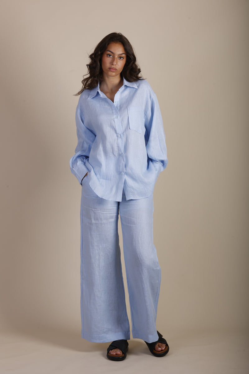 Baby blue linen pant