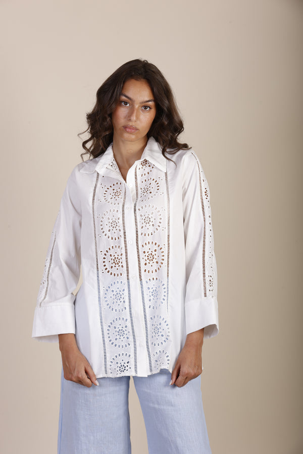 White cotton popelin shirt