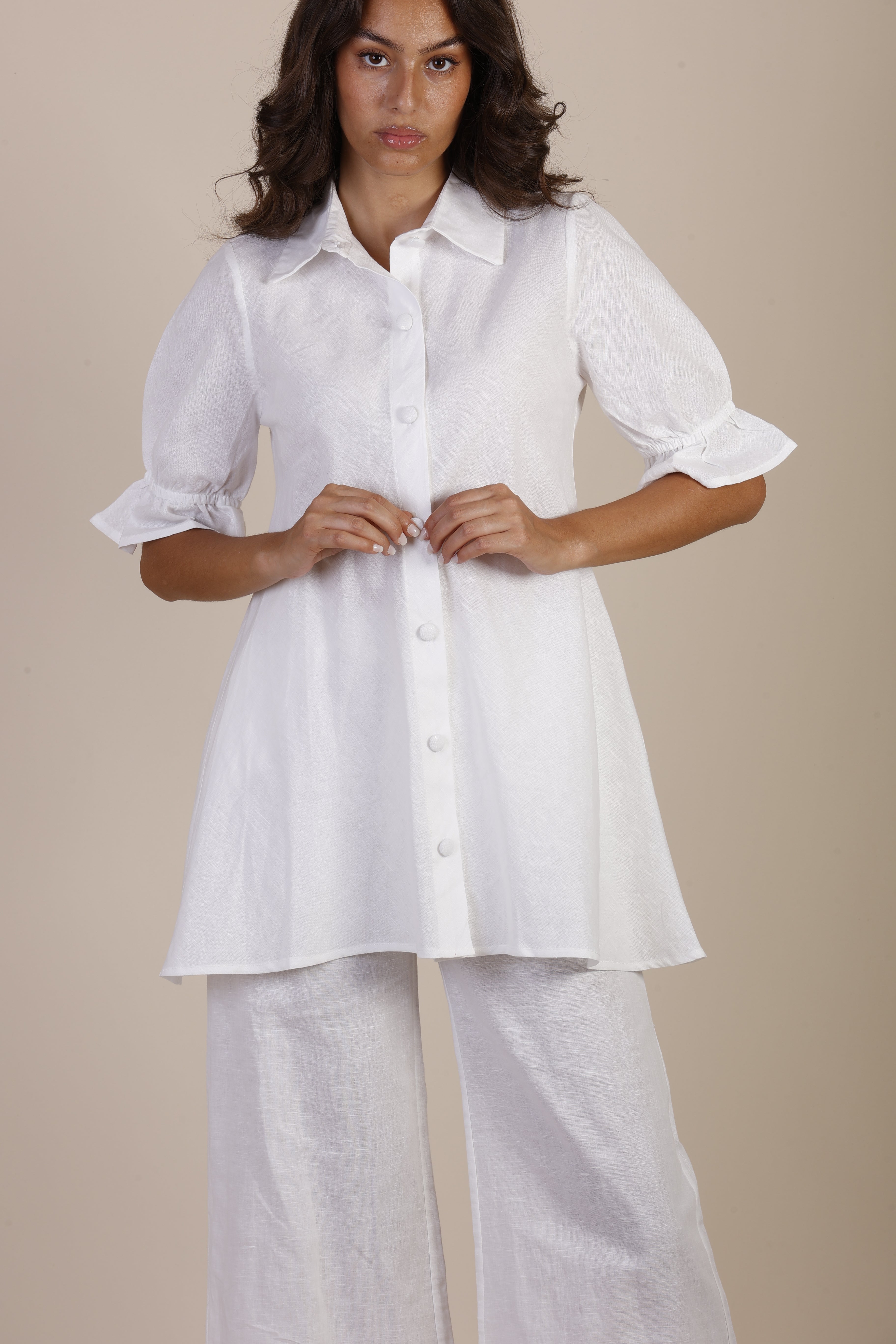 White linen shirt